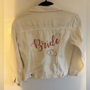 Cropped white denim Bride jacket size XS